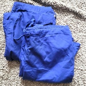 Gently Cherokee Workwear  Navy Flare Leg Women's Size Med Scub Pants (2 pair)